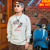 "ALL TOP CATS" LONG SLEEVES TEE  - GREY